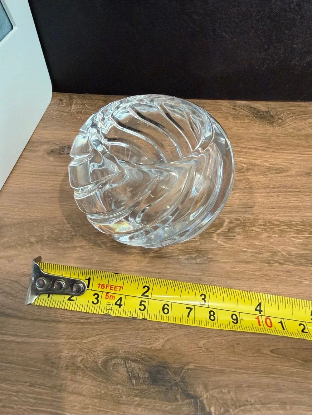 Clear Swirl Glass Decorative Bowl - Elegant Centerpiece